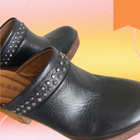 Trask Women’s Black Leather Reese Studded Clog/Mule Heels Boho Western Size 7.5 - Picture 10 of 12